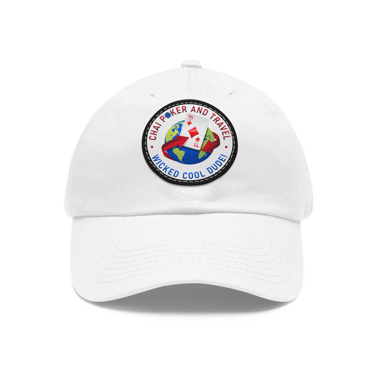 Wicked Cool Dude Dad Hat - Poker & Travel Cap, Father's Day Gift, Casual Hat, Unique Leather Patch Hat, Men’s Summer Accessory