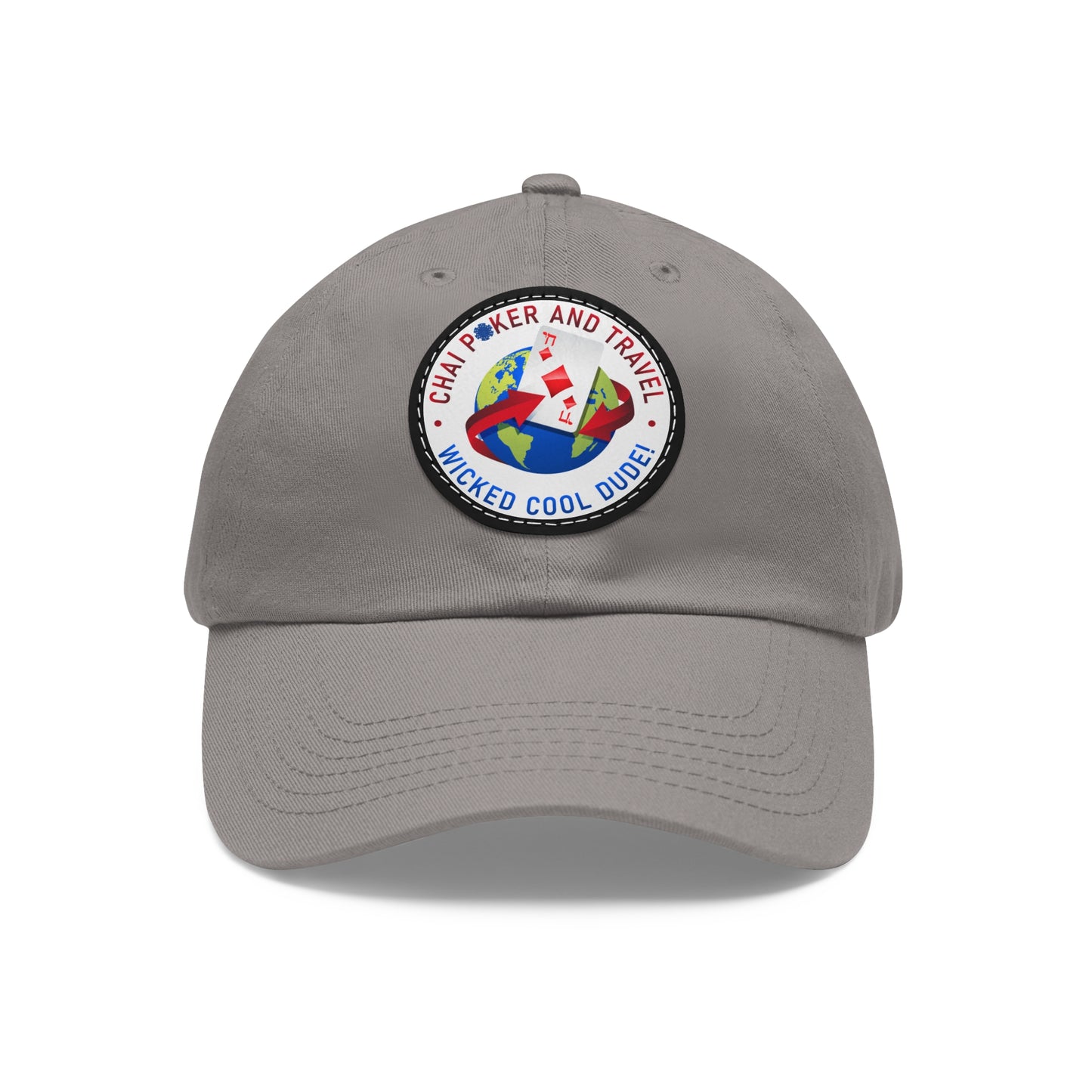 Wicked Cool Dude Dad Hat - Poker & Travel Cap, Father's Day Gift, Casual Hat, Unique Leather Patch Hat, Men’s Summer Accessory