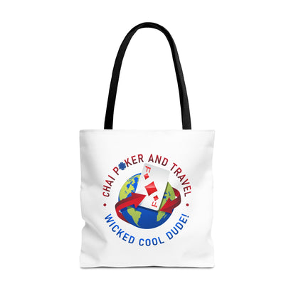 Chai Poker and Travel Tote Bag, Funny Shopping Bag, Custom Tote, Cool Gift for Travelers, Eco-Friendly Reusable Bag