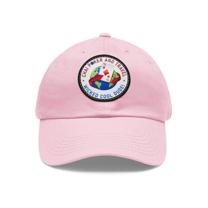 Wicked Cool Dude Dad Hat - Poker & Travel Cap, Father's Day Gift, Casual Hat, Unique Leather Patch Hat, Men’s Summer Accessory