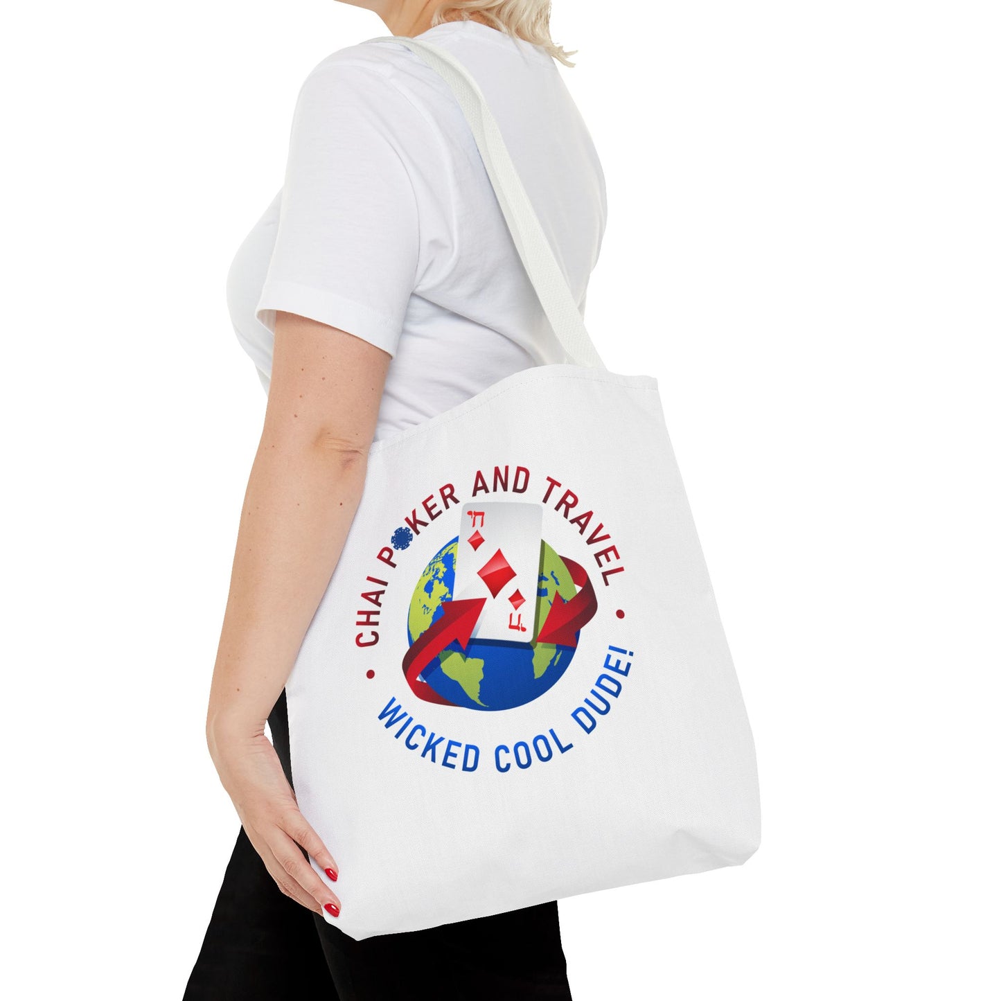 Chai Poker and Travel Tote Bag, Funny Shopping Bag, Custom Tote, Cool Gift for Travelers, Eco-Friendly Reusable Bag
