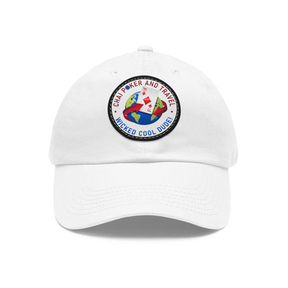 Wicked Cool Dude Dad Hat - Poker & Travel Cap, Father's Day Gift, Casual Hat, Unique Leather Patch Hat, Men’s Summer Accessory